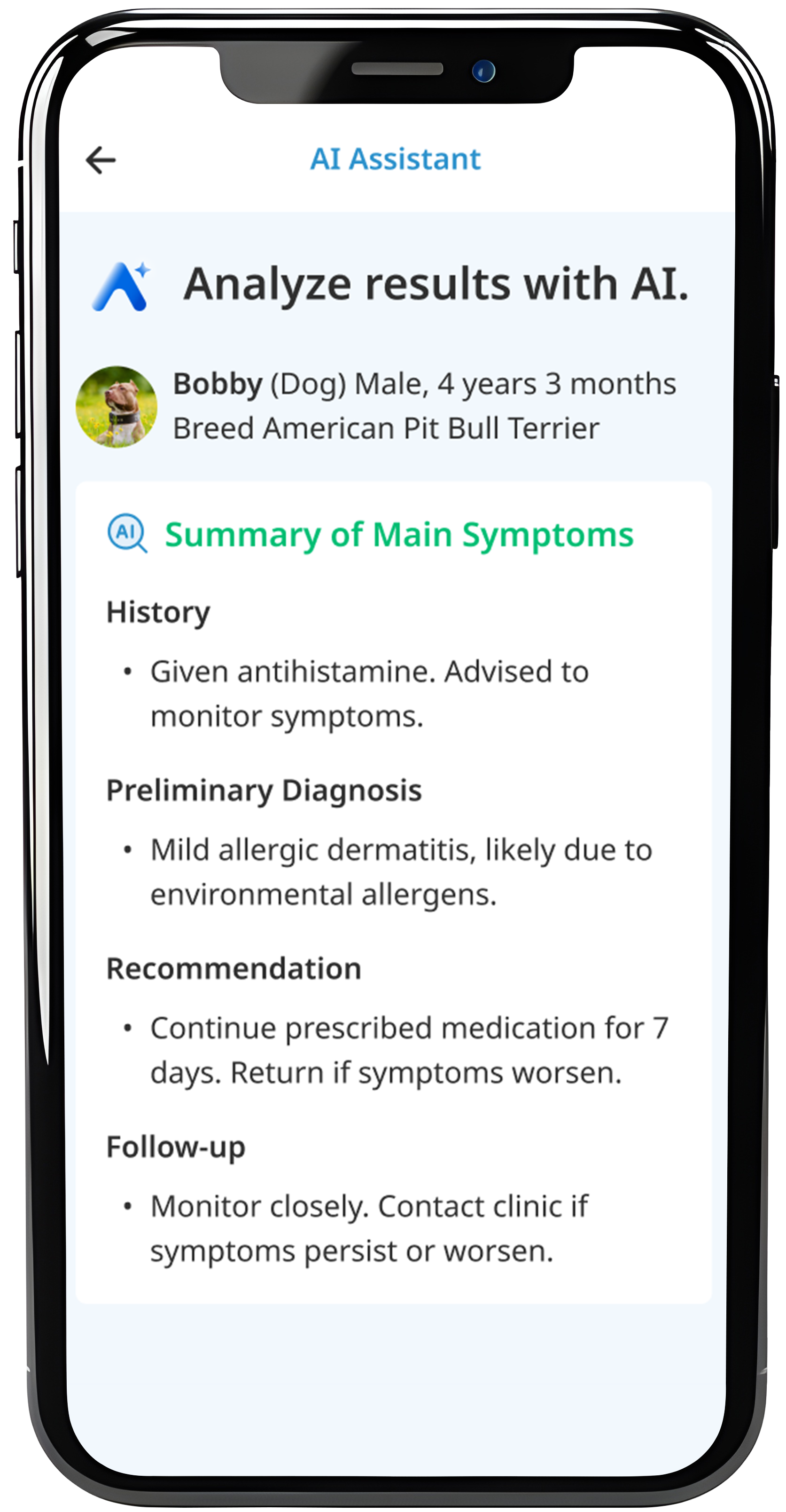 AnyVet App left screen
